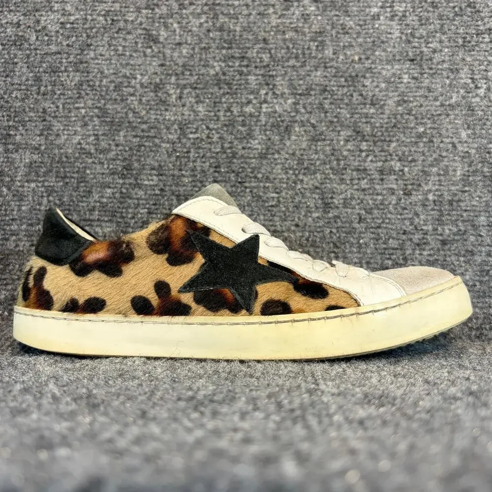 Saint + Sofia Spitalfields Leopard Star Sneakers Suede Leather Low Top Women 7.5